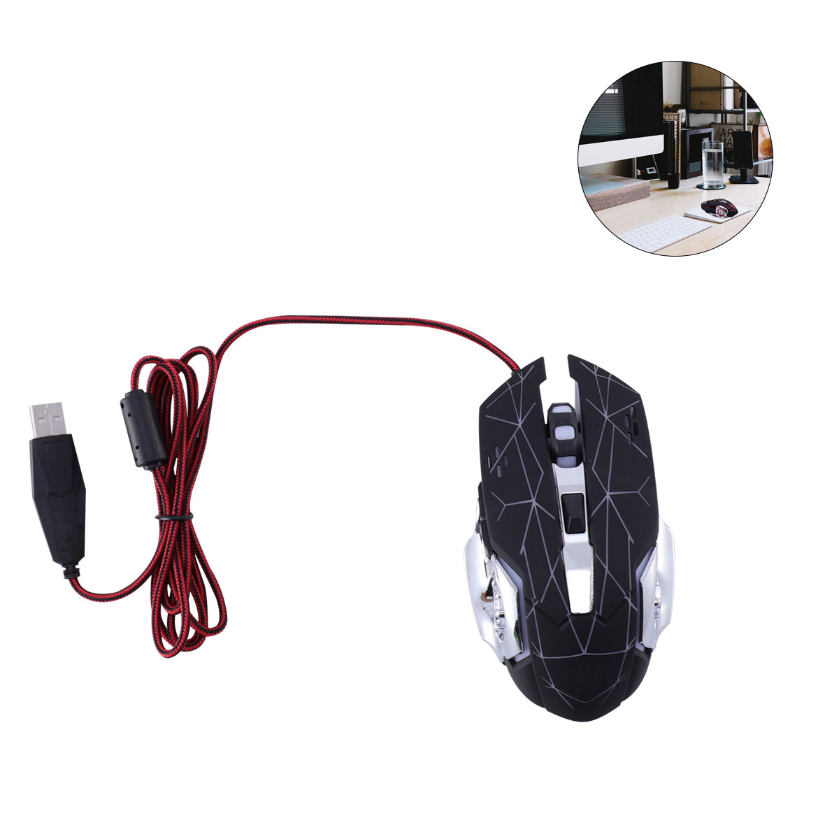 Esports Gaming Competition - Mouse Gaming Berkabel Hitam 7 Warna