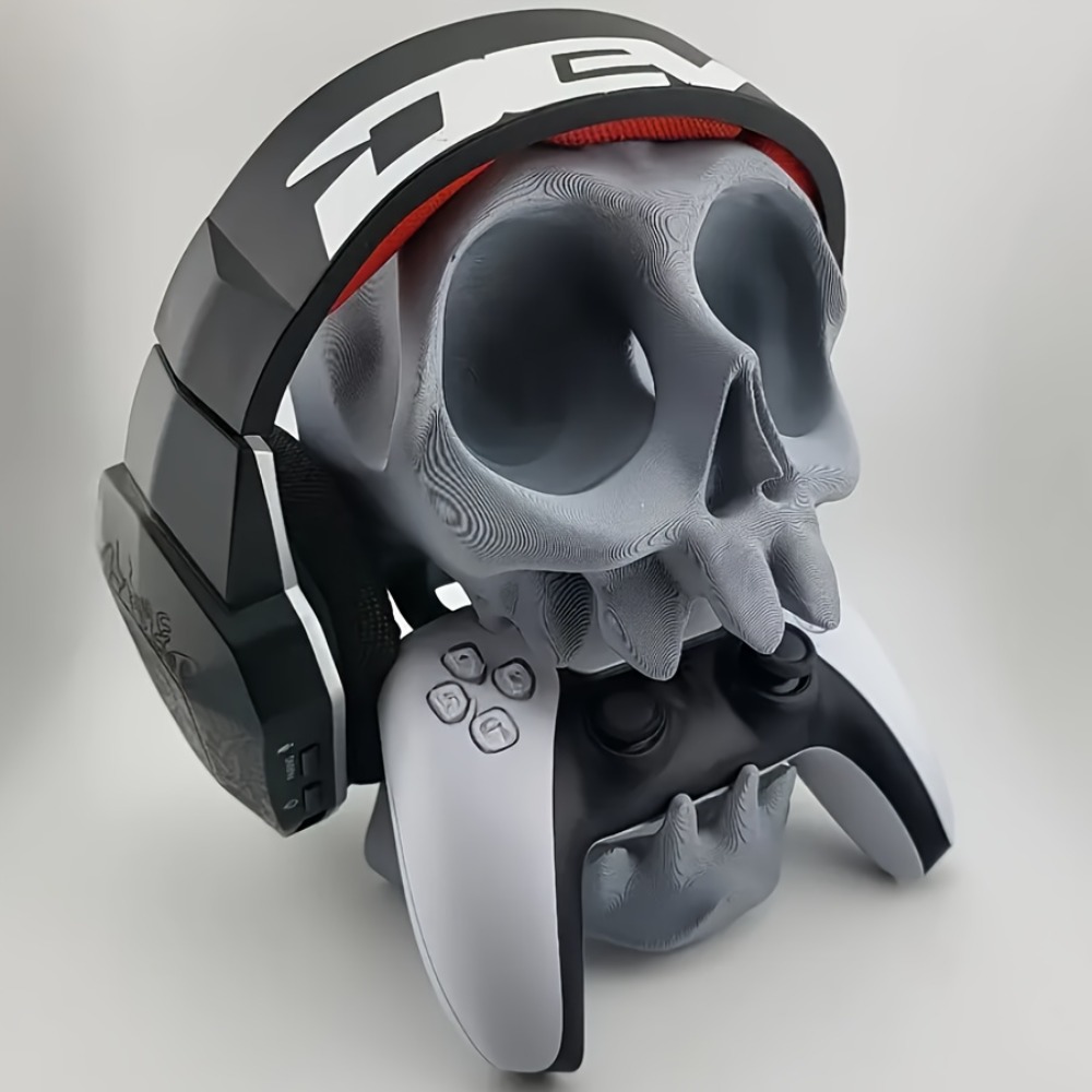 Esports Gaming Controller - Penyangga Kontroler Bentuk Tengkorak, Penyangga Headphone