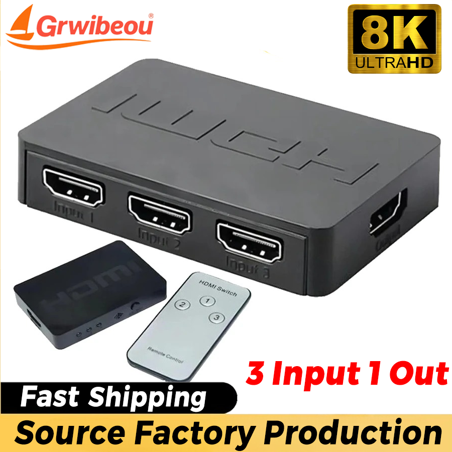 Esports Gaming Hub - 3 Port Pengalih HDMI Kompatibel 3
