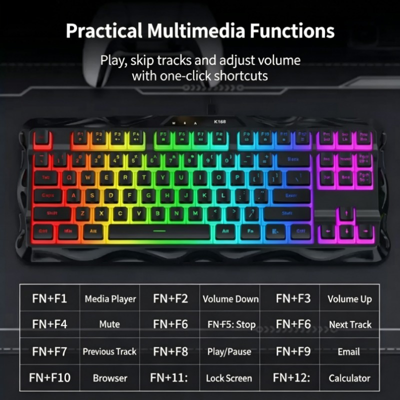 K168 87 Tombol Keyboard Gaming - Esports Gaming Competition ulasan dan harga