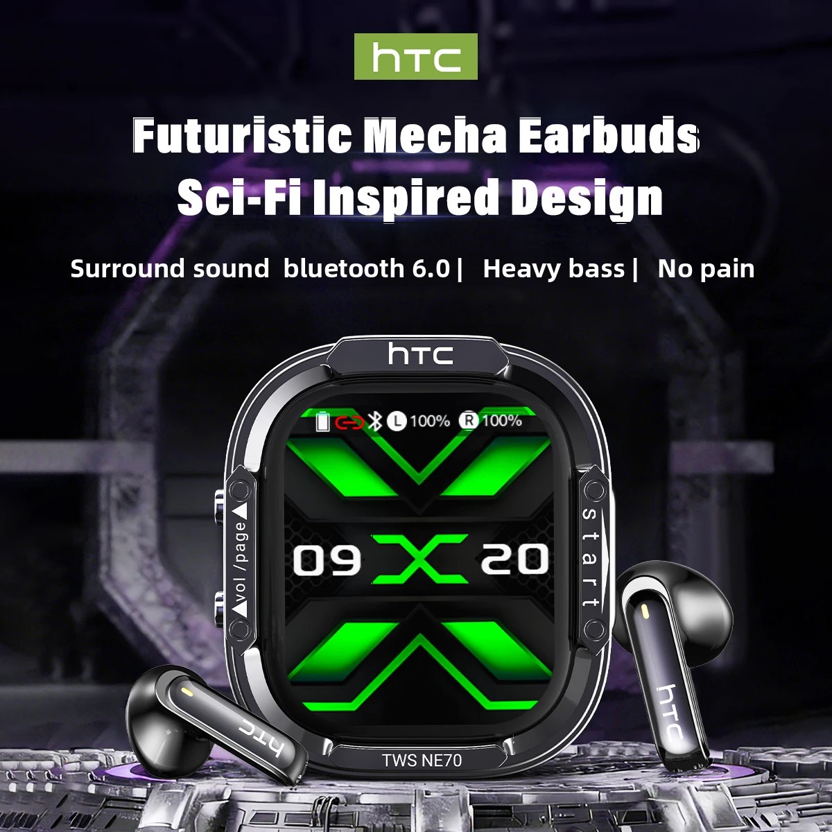 HTC NE70 Headphone Bluetooth V - Esports Gaming Earbuds ulasan dan harga