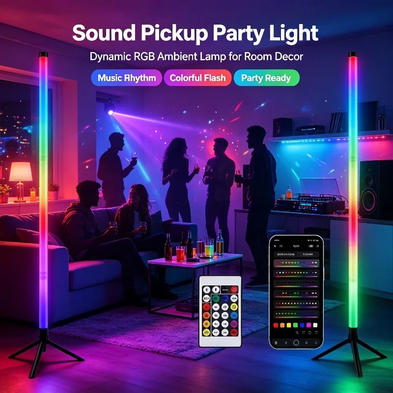 2PCS Lampu Lantai RGB 120CM, L - Esports Gaming ulasan dan harga