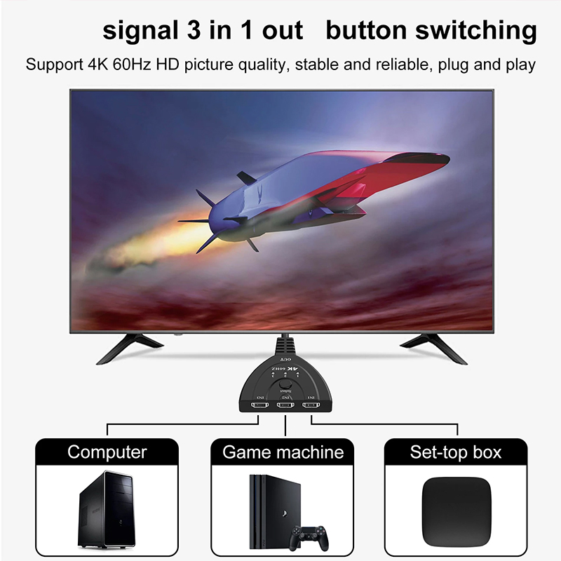Switcher HD Mini 3 Port 4K 60H - Esports Gaming Hub ulasan dan harga
